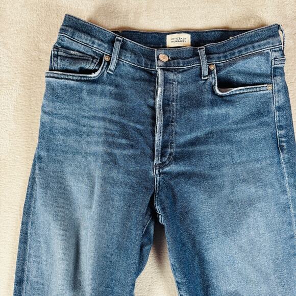 Citizens of Humanity Jean Women 28 Blue Denim Olivia‎ Ankle Button Fly High Rise - Picture 2 of 15
